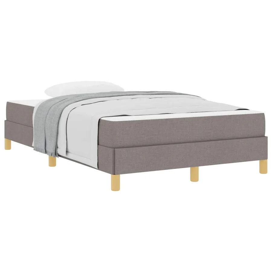 Lit à ressorts avec matelas Taupe 120 x 190 cm tissu - 3