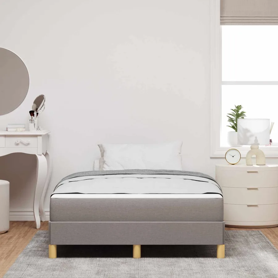 Lit à ressorts avec matelas Taupe 120 x 190 cm tissu - 4