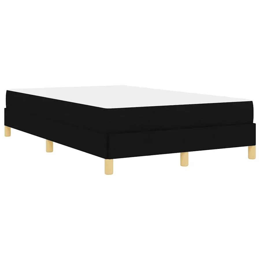 Lit à ressorts avec matelas Noir 120 x 190 cm tissu - 7