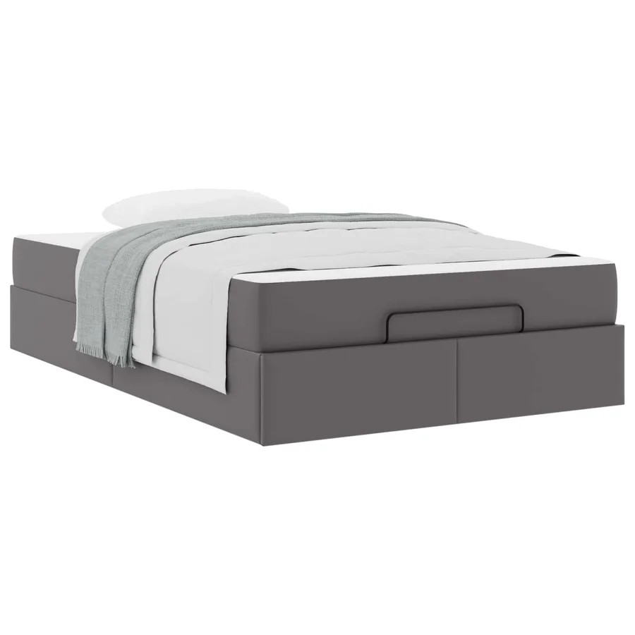 Cadre de lit avec matelas Autre 2 pcs Gris PVC - 3