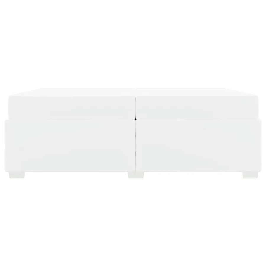 Cadre de lit avec matelas Blanc 200 x 200 cm tissu - 5