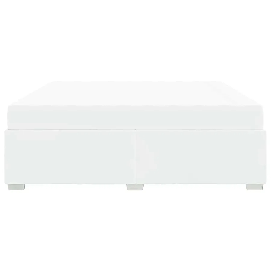 Cadre de lit avec matelas Blanc 200 x 200 cm tissu - 6