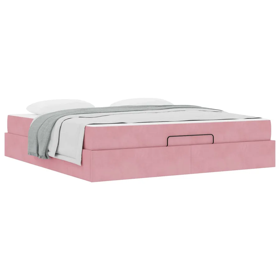 Cadre de lit avec matelas 2 pcs Rose Velours - 2