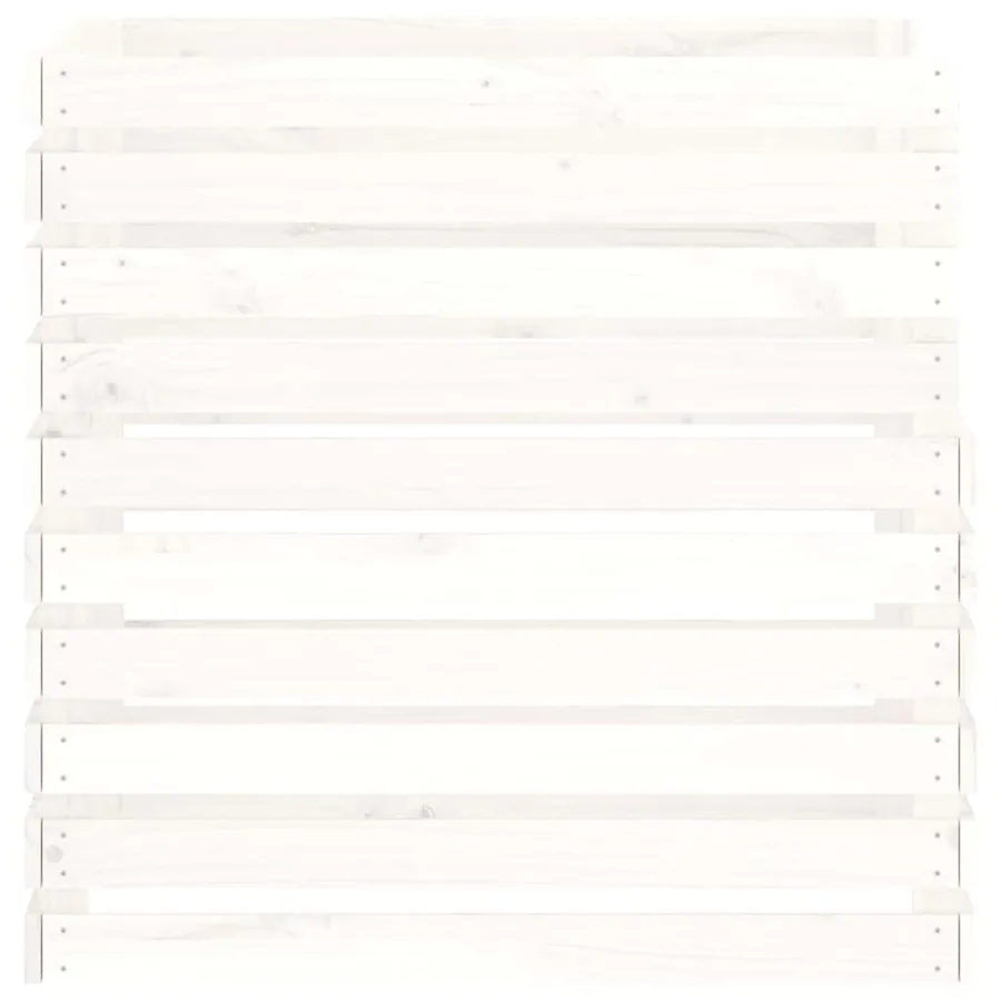 Composteur Blanc 80x80x78 cm Bois massif de pin - 6