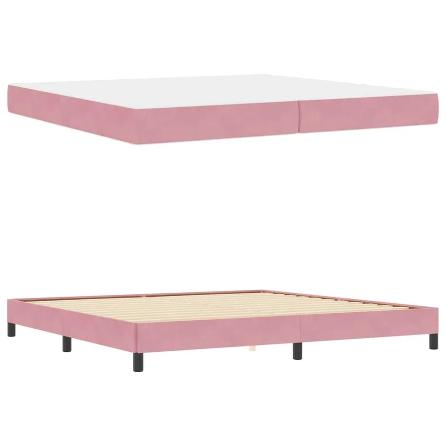 Lit à ressorts avec matelas Rose 200 x 220 cm tissu - 4