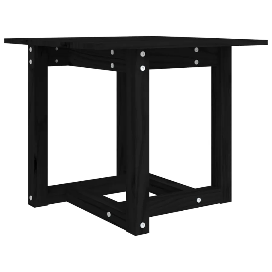 Table basse Noir 50x50x45 cm Bois massif de pin - 2