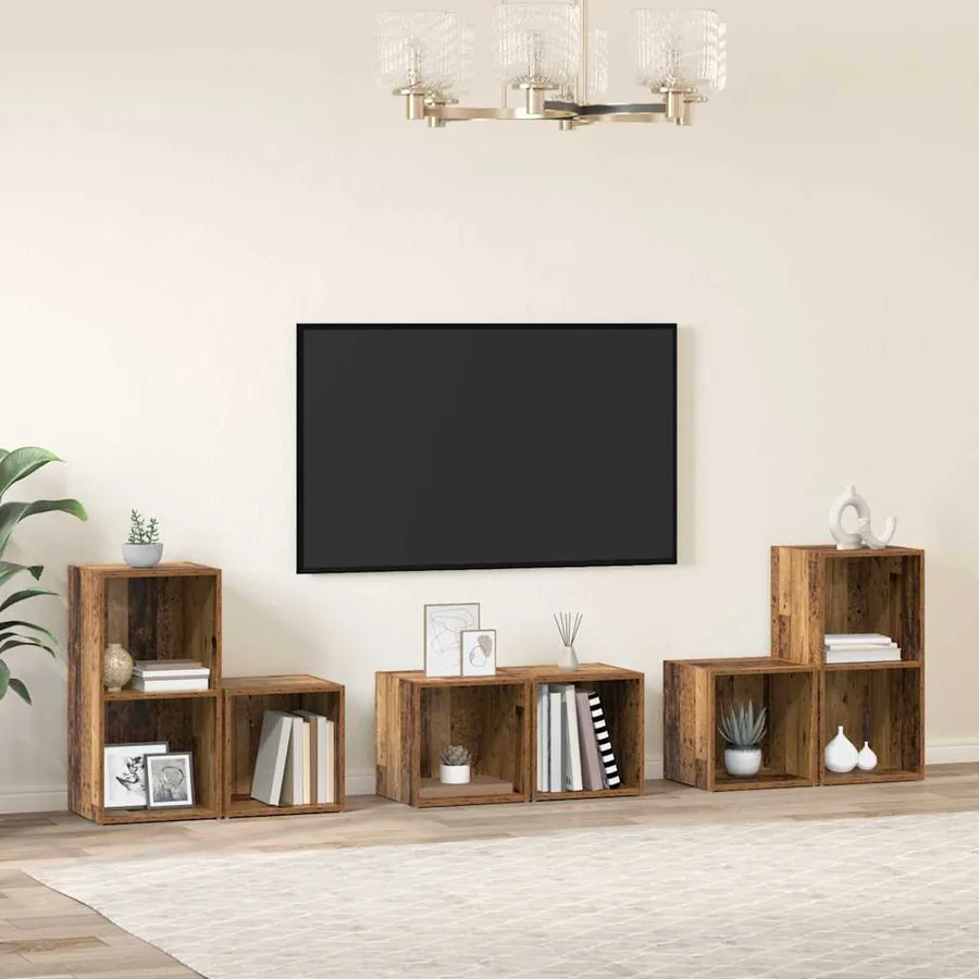 Ensemble meuble TV 6 pcs Bois Ancien Bois d'ingénierie