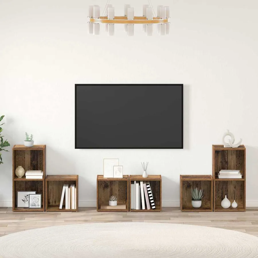 Ensemble meuble TV 6 pcs Bois Ancien Bois d'ingénierie - 4