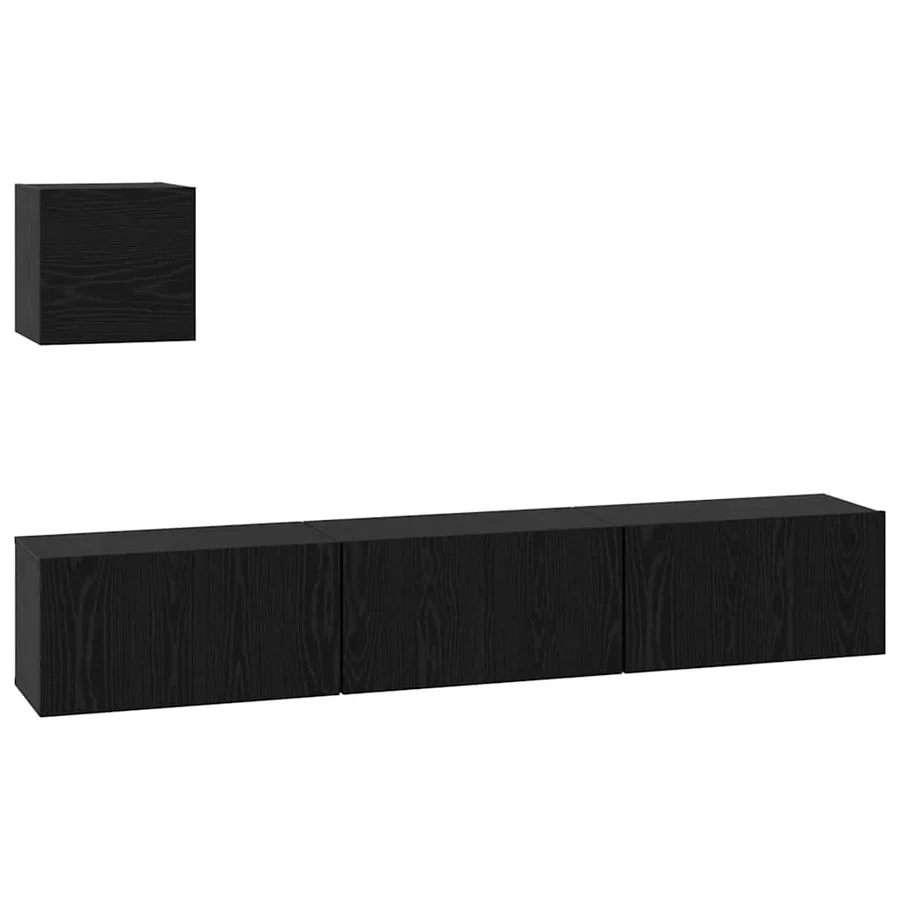 Ensemble meuble TV 4 pcs Chêne noir Bois d'ingénierie - 2