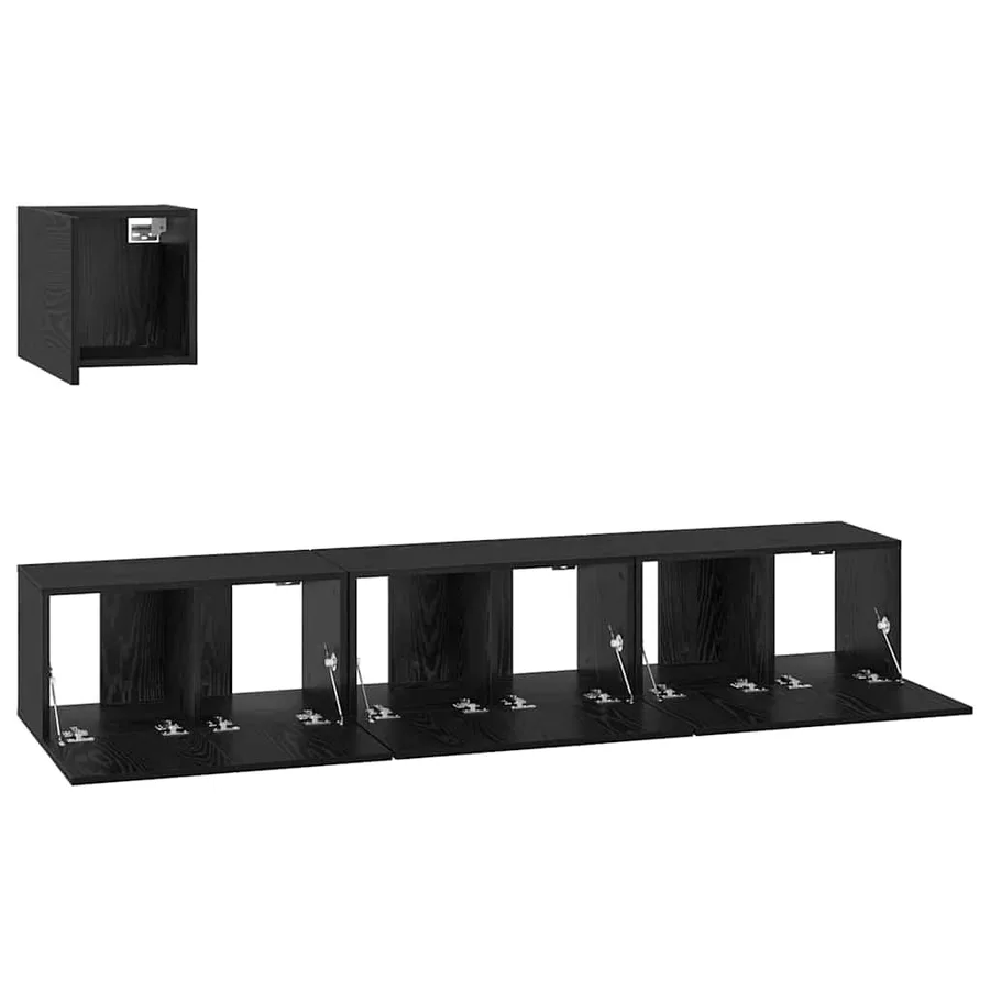 Ensemble meuble TV 4 pcs Chêne noir Bois d'ingénierie - 7