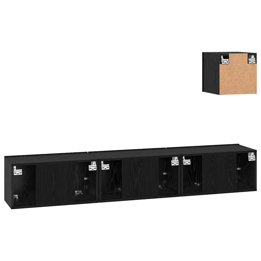 Ensemble meuble TV 4 pcs Chêne noir Bois d'ingénierie - 8