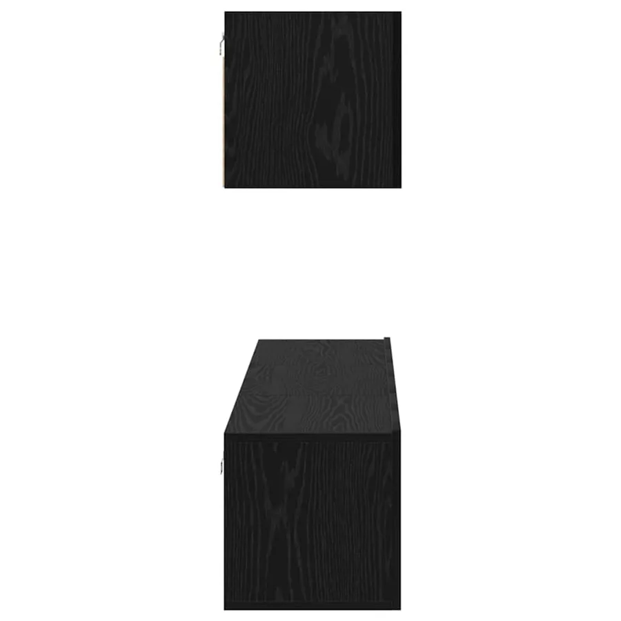 Ensemble meuble TV 4 pcs Chêne noir Bois d'ingénierie - 9