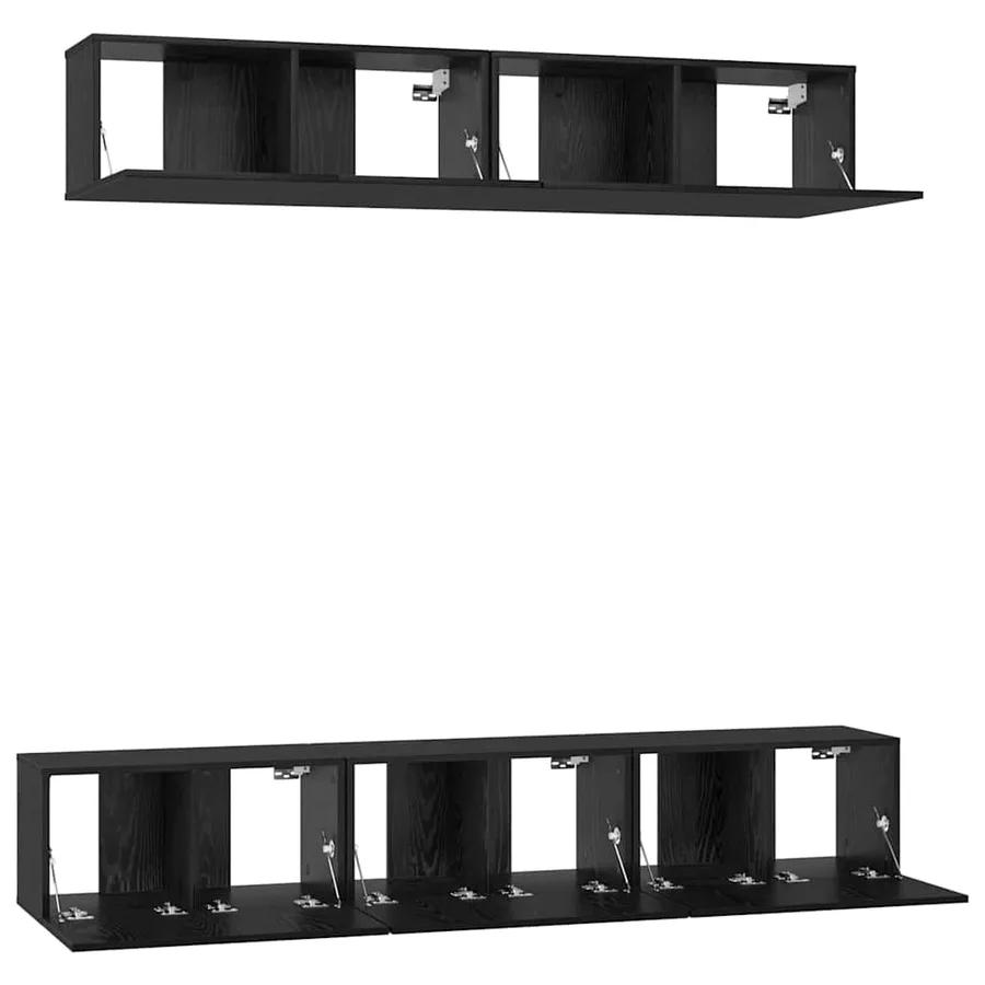 Ensemble meuble TV 5 pcs Chêne noir Bois d'ingénierie - 7