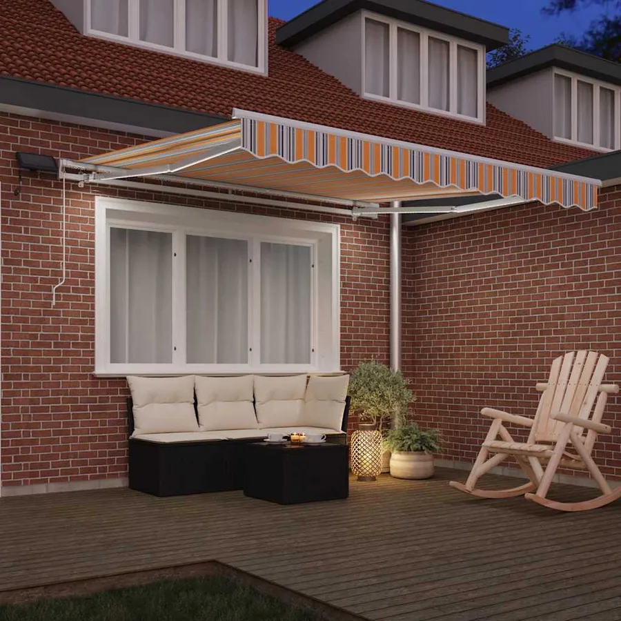 Auvent rétractable Multicolore 300 x 250 cm Tissu et Aluminium - 3