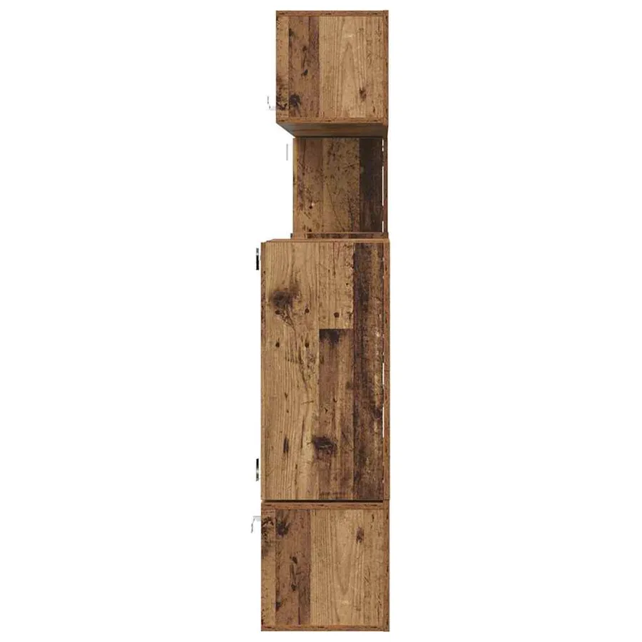 Unites TV Montage mural 4 pcs Bois Ancien Bois d'ingénierie - 9