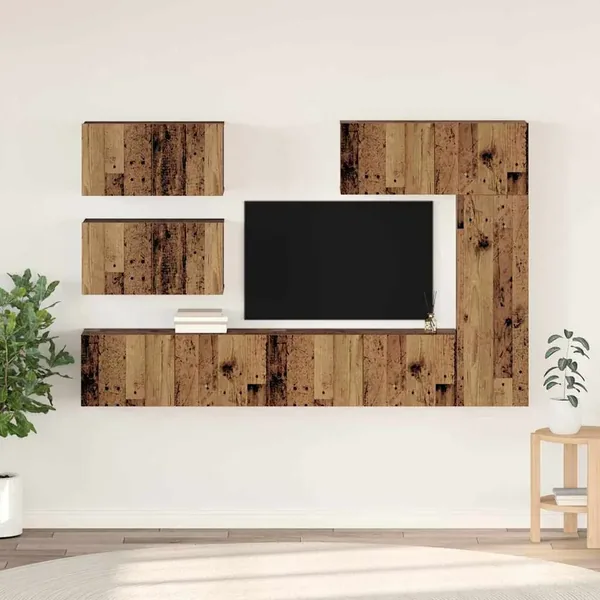 Ensemble meuble TV 6 pcs Bois Ancien Bois d'ingénierie