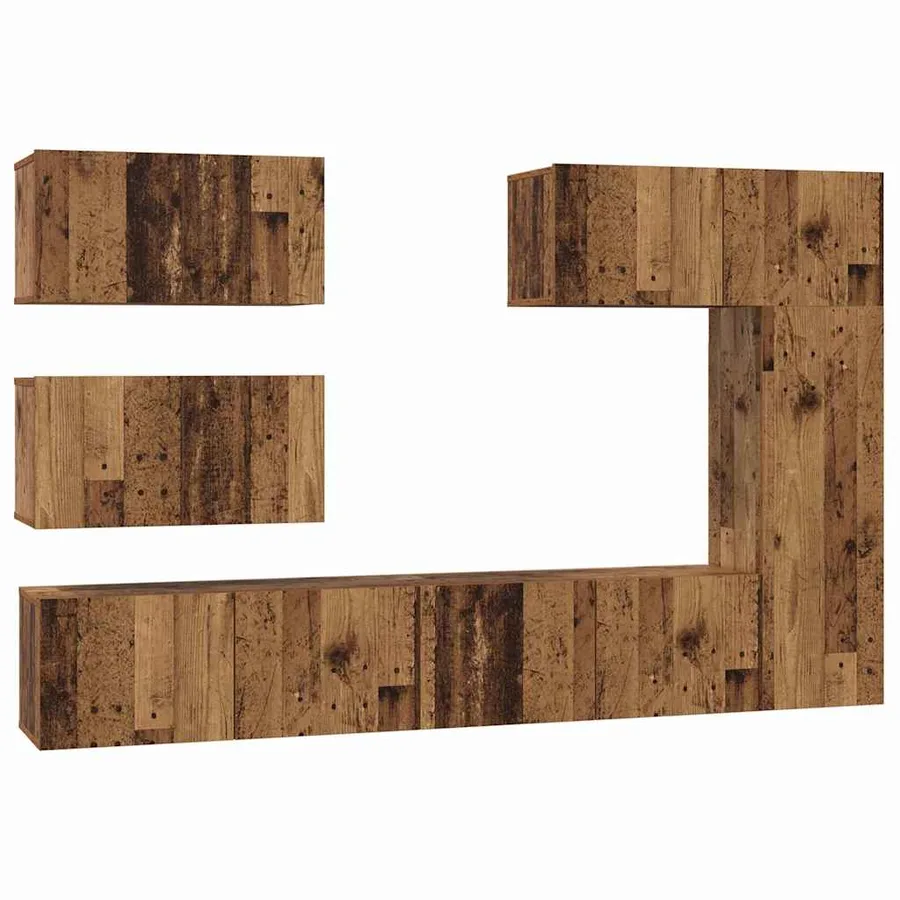 Ensemble meuble TV 6 pcs Bois Ancien Bois d'ingénierie - 2