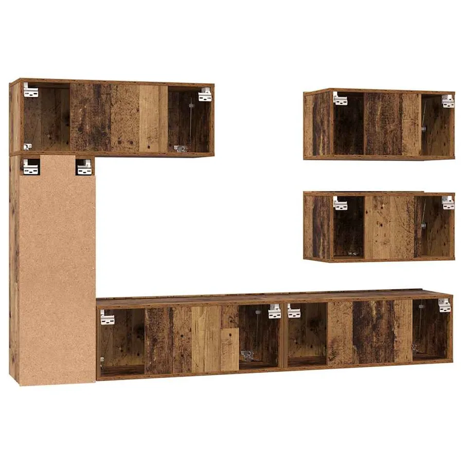 Ensemble meuble TV 6 pcs Bois Ancien Bois d'ingénierie - 8