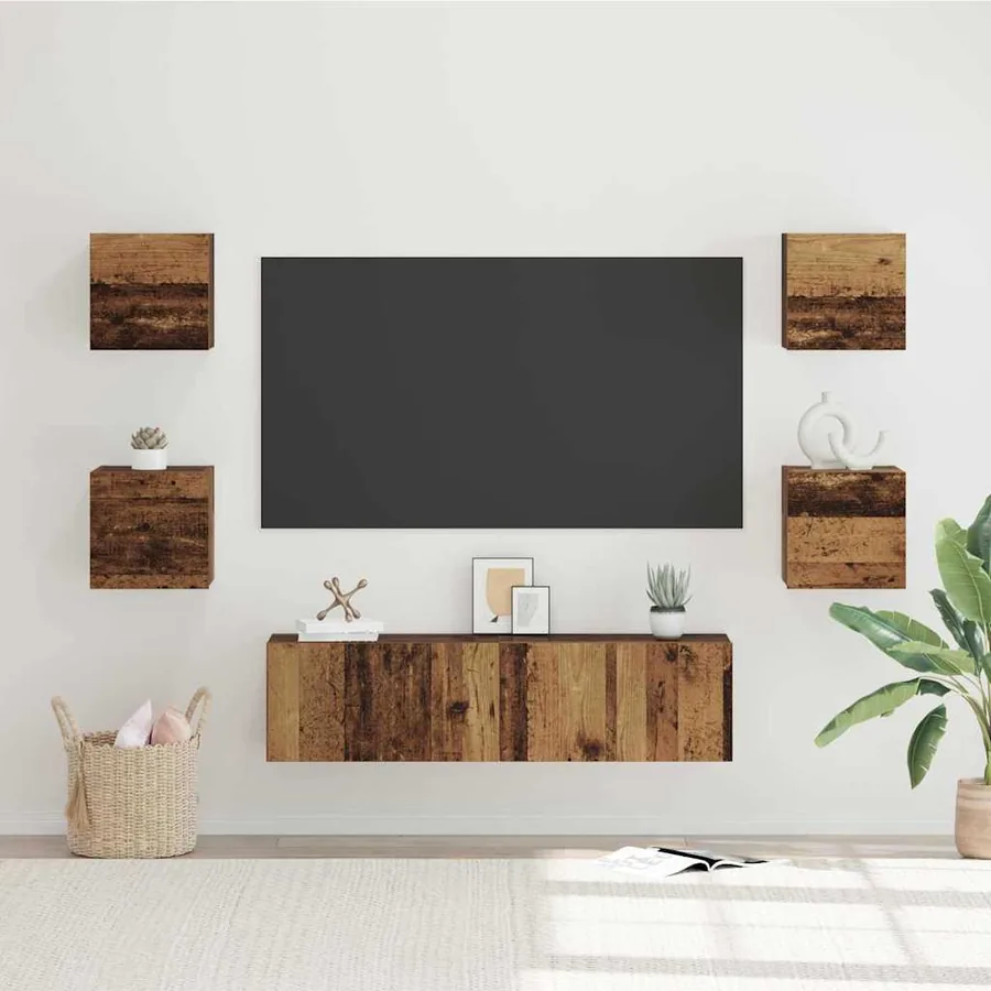 Ensemble meuble TV 6 pcs Bois Ancien Bois d'ingénierie