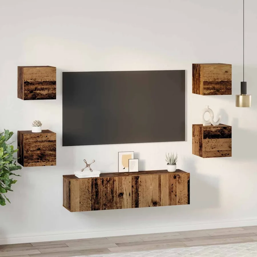 Ensemble meuble TV 6 pcs Bois Ancien Bois d'ingénierie - 4