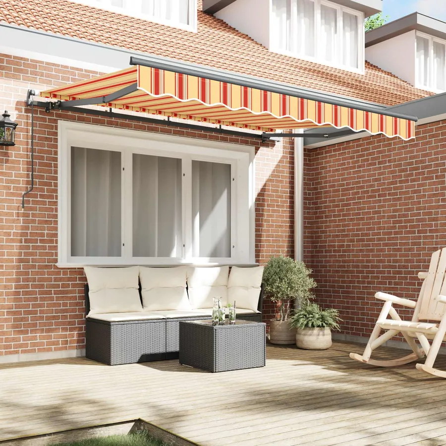 Auvent Rétractable Jaune 350 x 200 cm tissu - 3