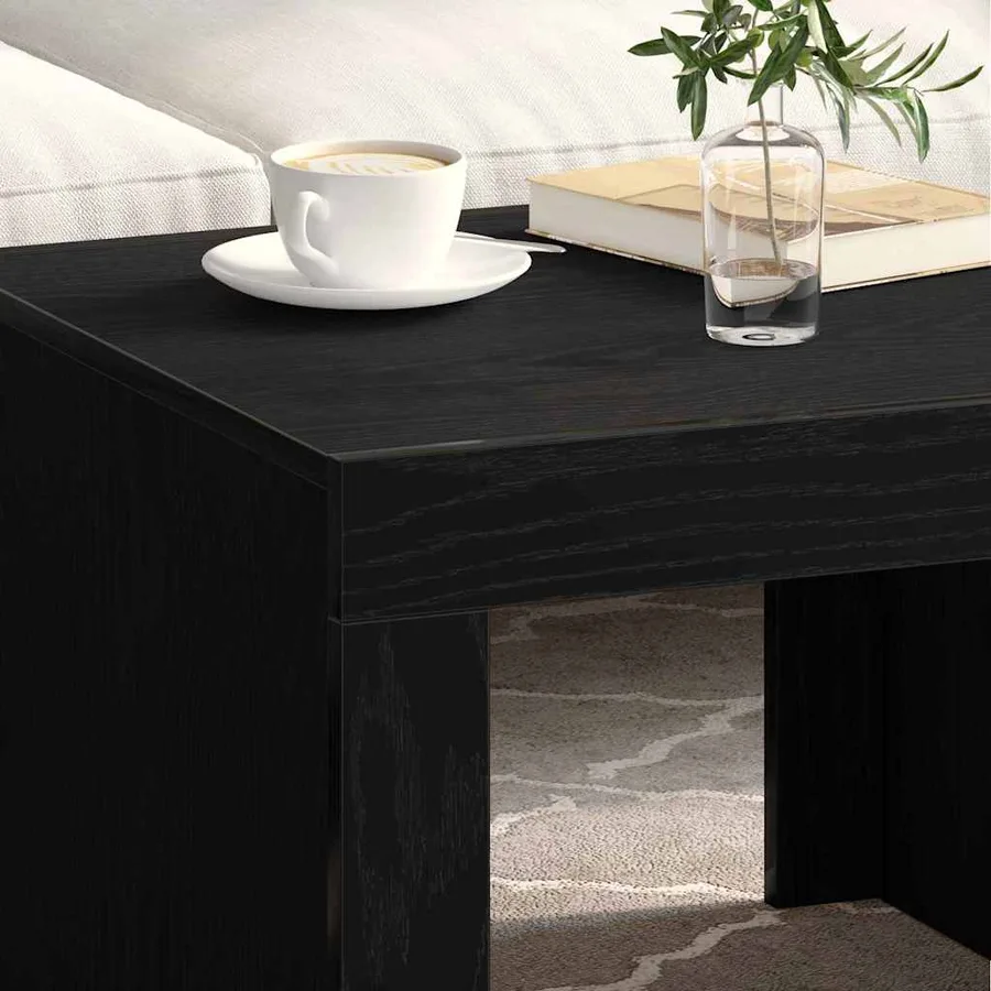 Table basse Chêne noir 50 x 50 x 35 cm Bois d'ingénierie - 4