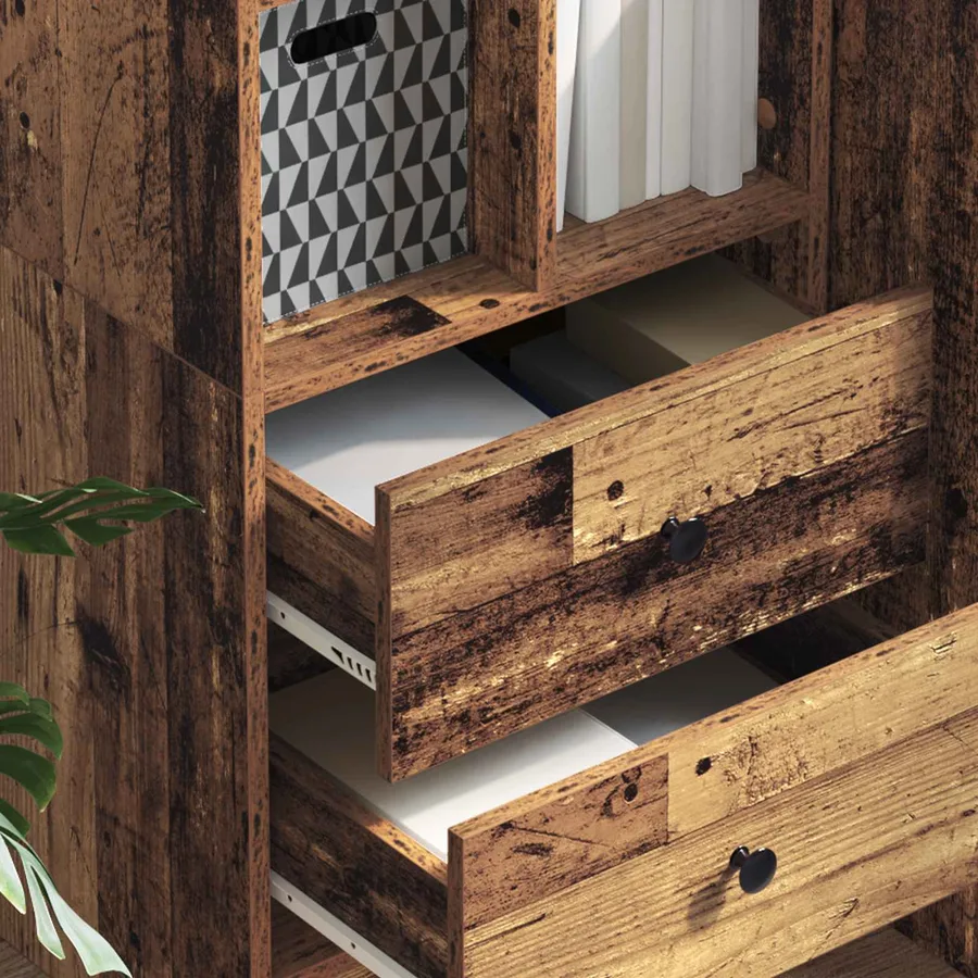 Haut Armoire avec tiroir Bois ancien 45,5 x 34 x 127 cm - 4