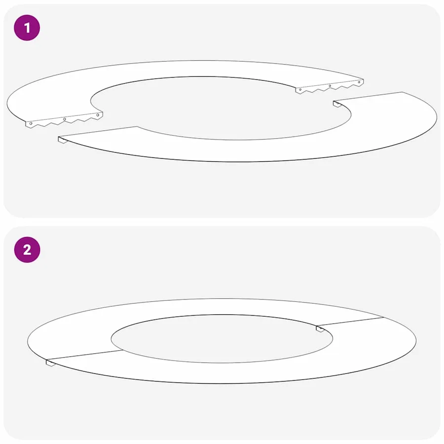 adapté pour anneaux d'arbre plats 5 pc Argent Ø40/70 cm - 7
