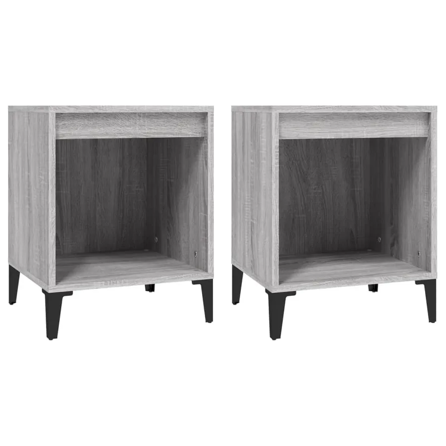 Tables de chevet 2 pcs Sonoma gris 40x35x50 cm - 2