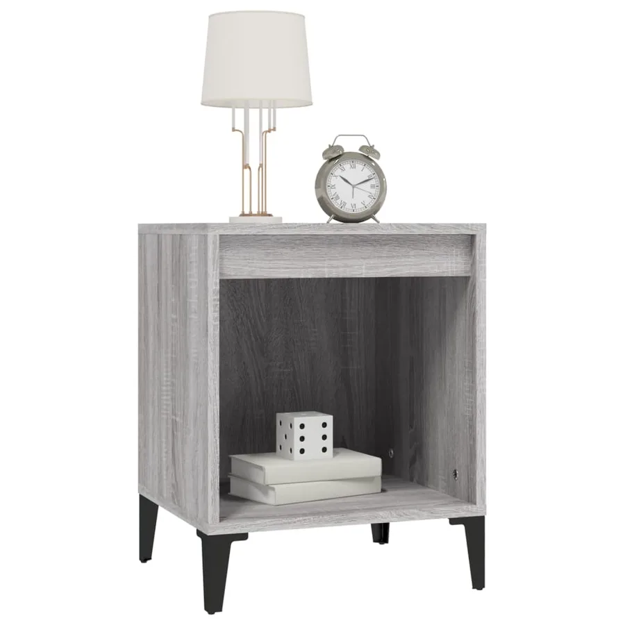 Tables de chevet 2 pcs Sonoma gris 40x35x50 cm - 4