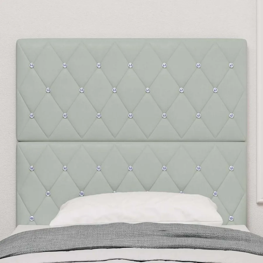 Tête de lit LED avec bandes LED Gris clair 100 cm Velours - 3