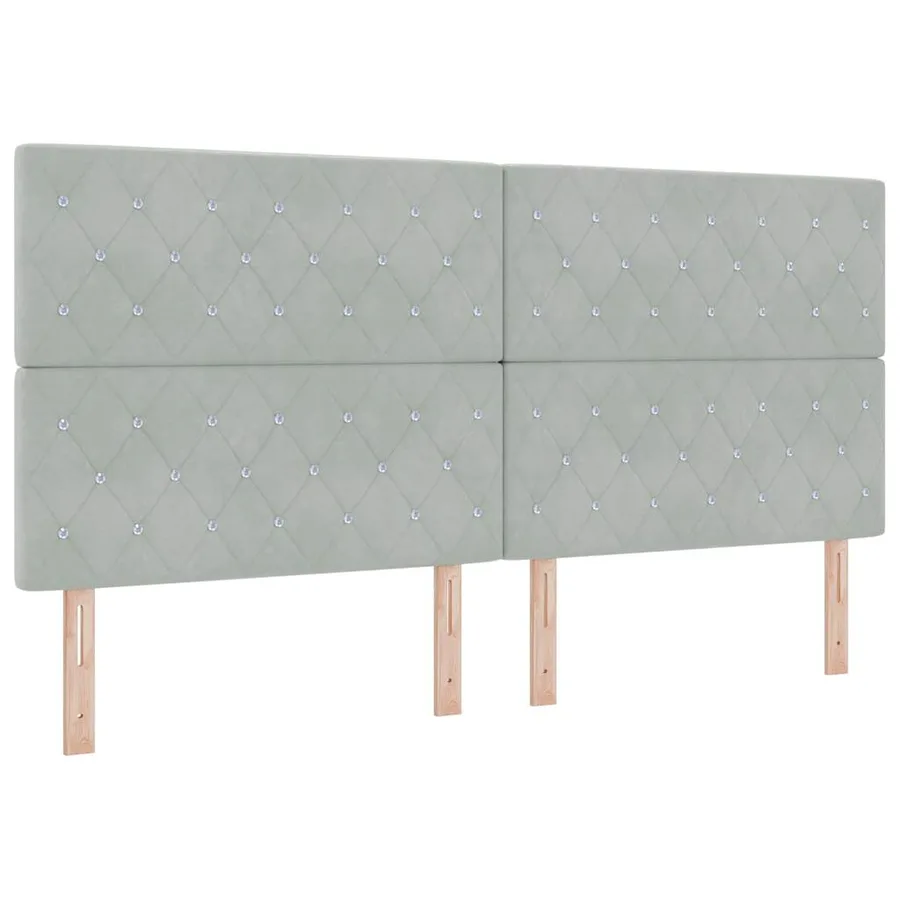 Tête de lit Gris clair 200 cm Velours - 2