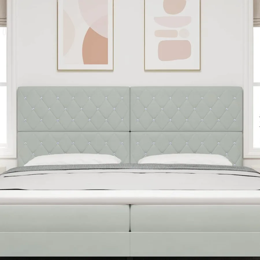 Tête de lit Gris clair 200 cm Velours - 3