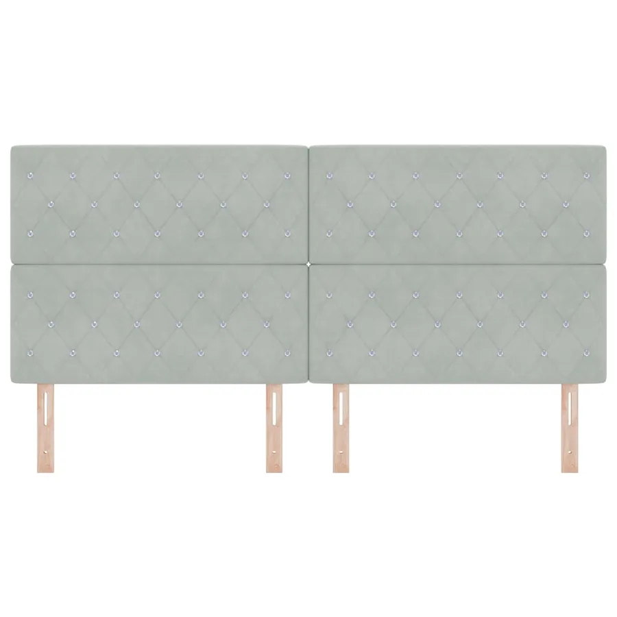 Tête de lit Gris clair 200 cm Velours - 4