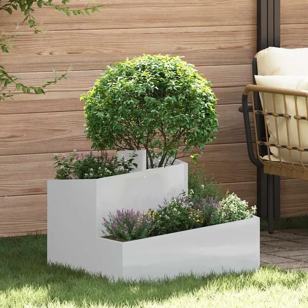 Cache-pot de jardin Argent 60 x 60 x 50 cm Acier galvanisé