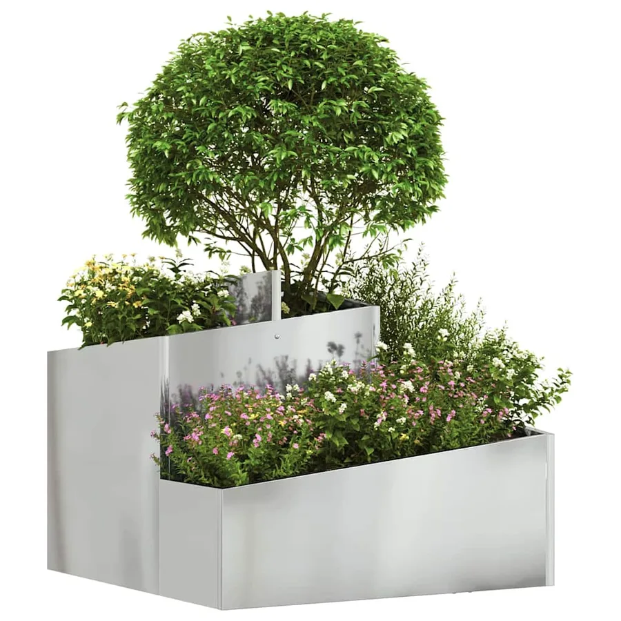 Cache-pot de jardin Argent 60 x 60 x 50 cm Acier galvanisé - 3