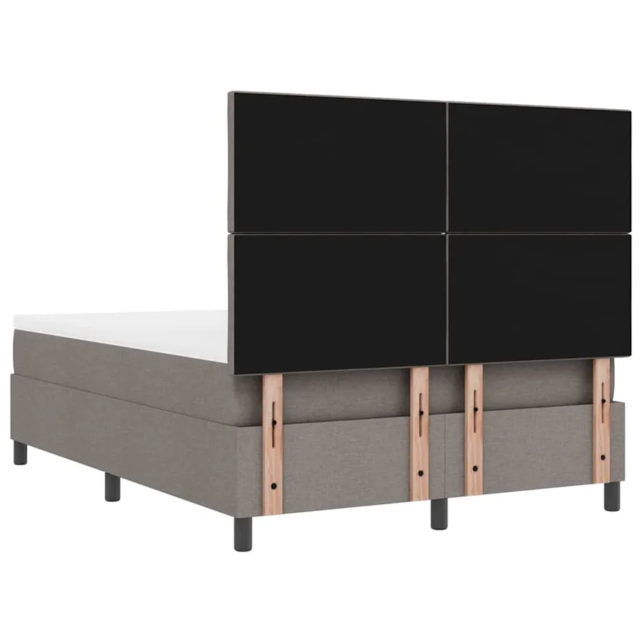 Lit à ressorts avec tête de lit Taupe 160 x 200 cm tissu - 10