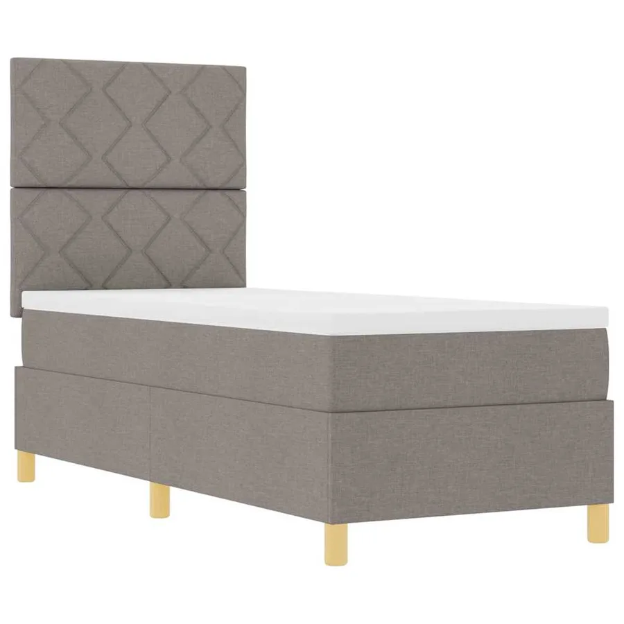 Lit à ressorts avec tête de lit Taupe 80 x 200 cm tissu - 5