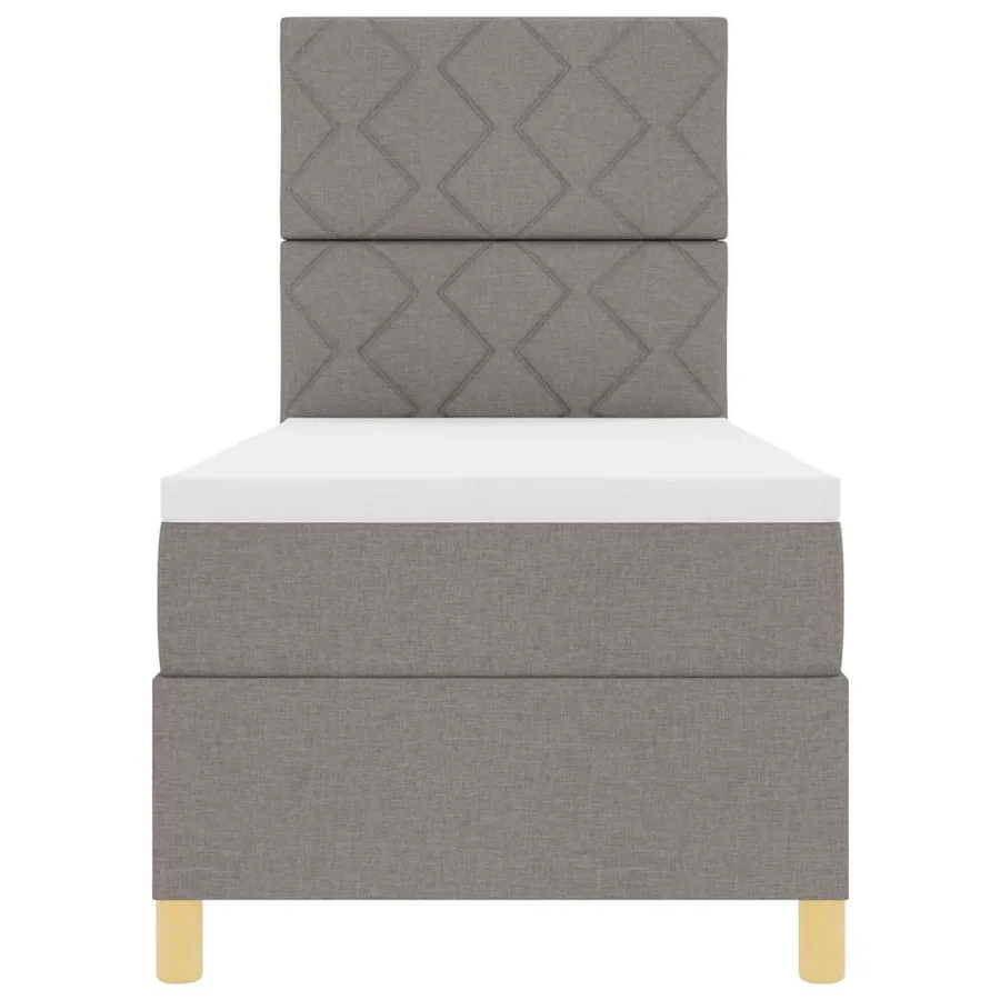 Lit à ressorts avec tête de lit Taupe 80 x 200 cm tissu - 7