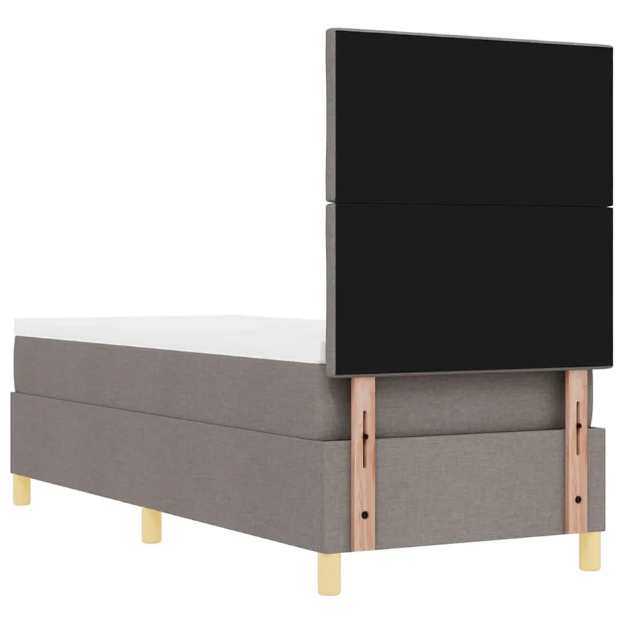 Lit à ressorts avec tête de lit Taupe 80 x 200 cm tissu - 9