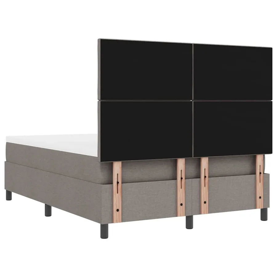 Lit à ressorts avec tête de lit Taupe 160 x 200 cm tissu - 9