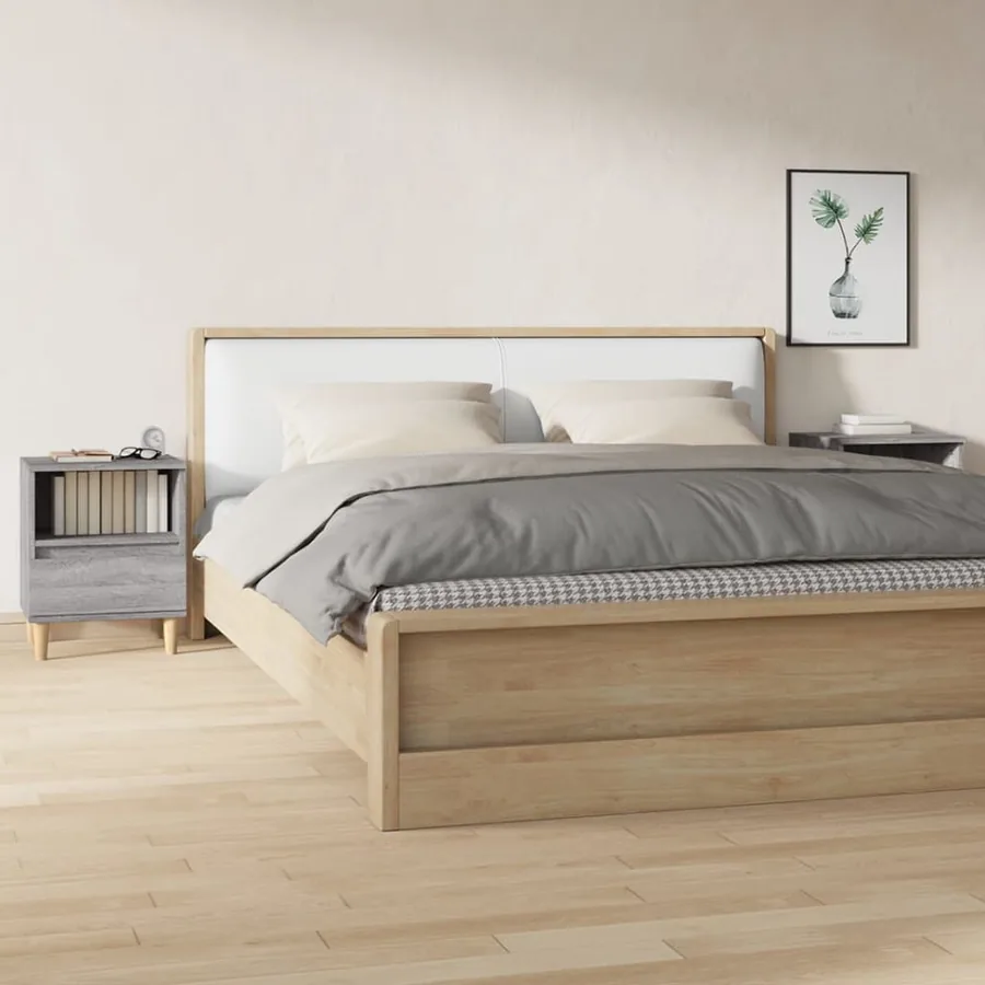 Tables de chevet 2 pcs Sonoma gris 40x35x50 cm