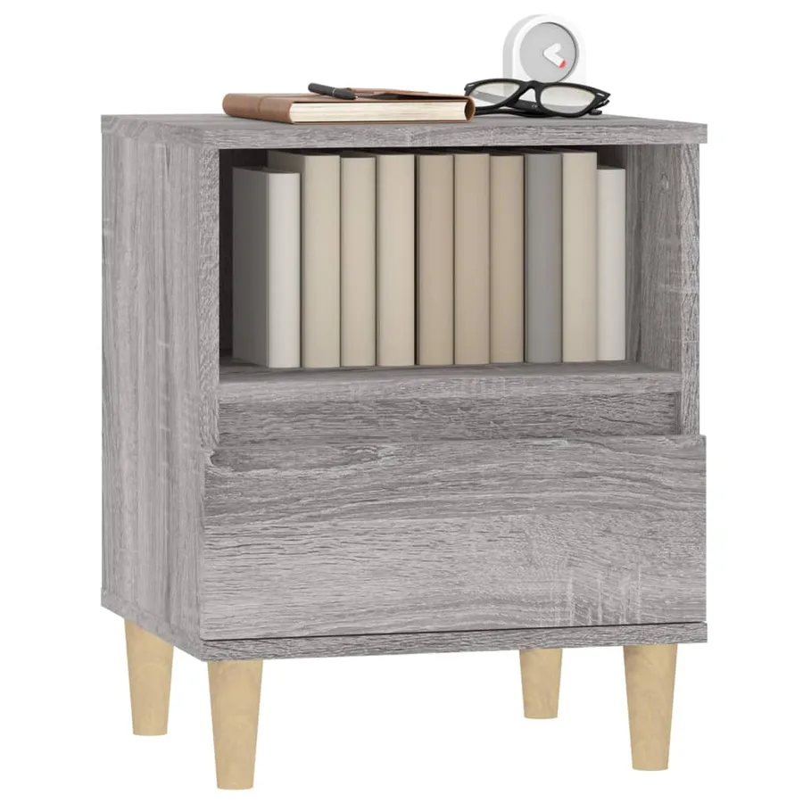 Tables de chevet 2 pcs Sonoma gris 40x35x50 cm - 4