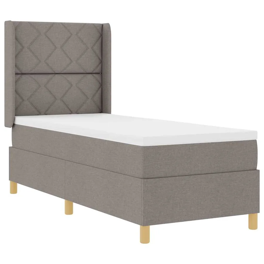 Lit à ressorts avec bandes LED Taupe 80 x 200 cm tissu - 2