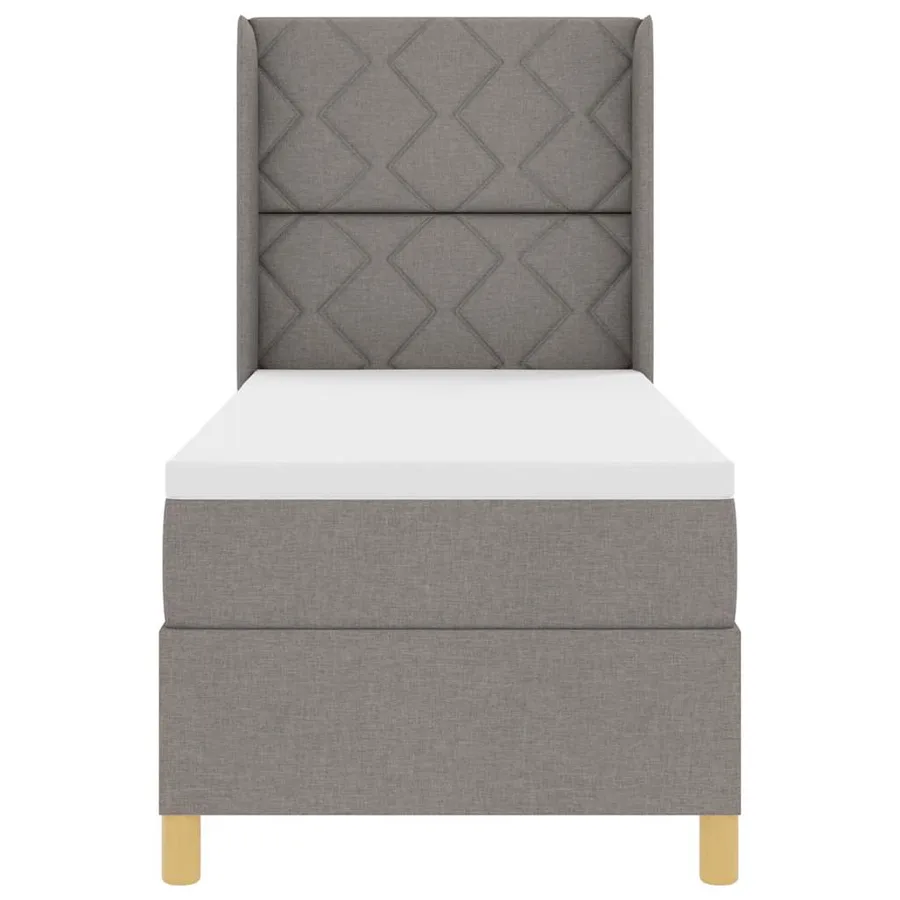 Lit à ressorts avec bandes LED Taupe 80 x 200 cm tissu - 7