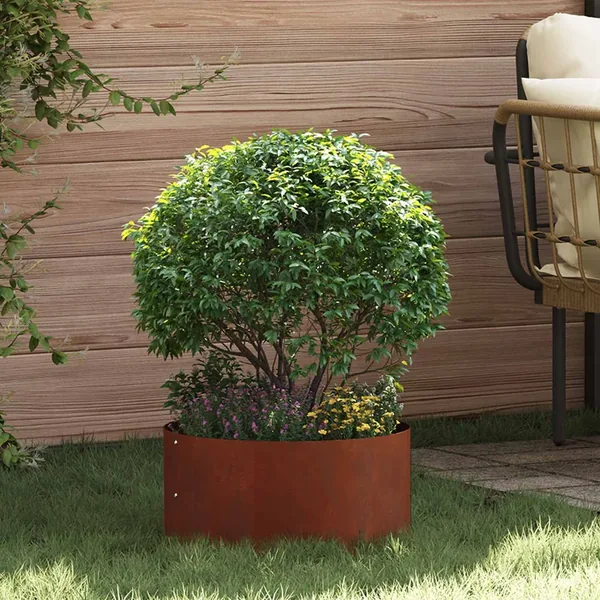 Anneau de jardinière Rouillé 40 x 40 x 20 cm Acier patiné