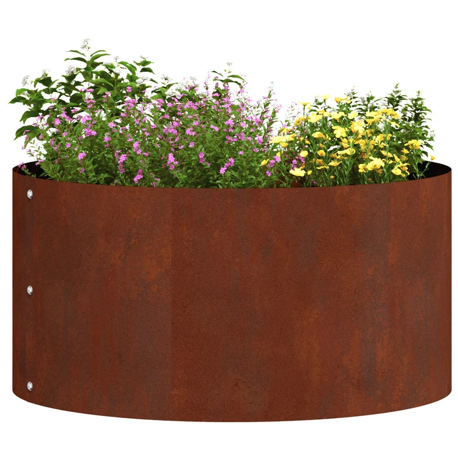 Anneau de jardinière Rouillé 40 x 40 x 20 cm Acier patiné - 3