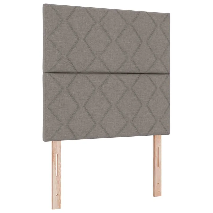 Lit à ressorts avec tête de lit Taupe 100 x 200 cm tissu - 7