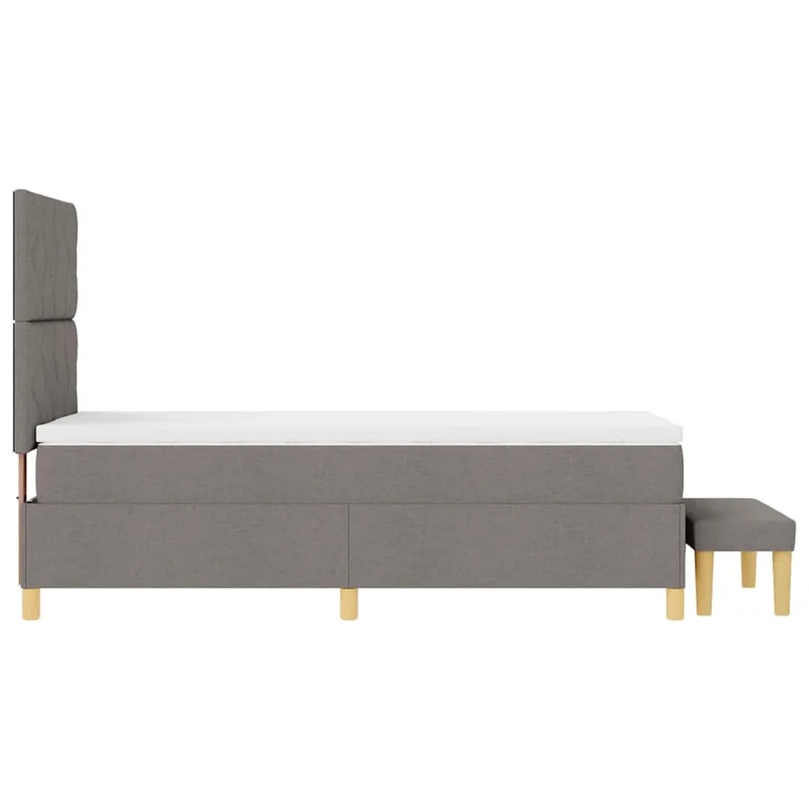 Lit à ressorts avec tête de lit Taupe 100 x 200 cm tissu - 9