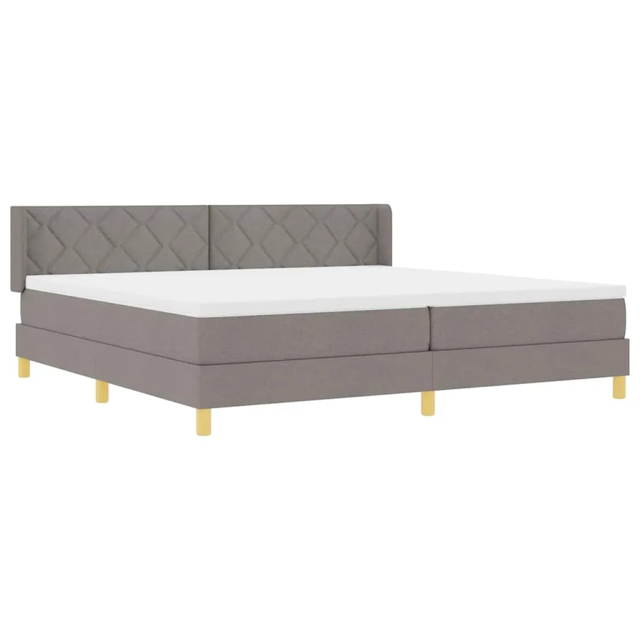 Lit à ressorts avec tête de lit Taupe 200 x 200 cm tissu - 6